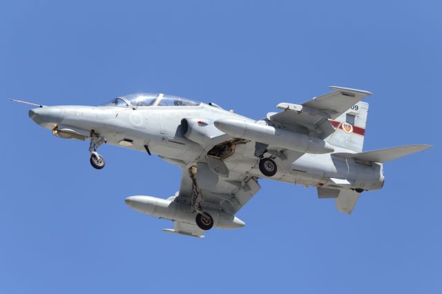 Boeing Goshawk (A2709) - BAe Hawk Trainer approaching YBTL.