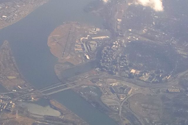 — — - Reagan Washington National Airport from 26K on 12 Feb 2011 during lower than normal altitude flight from Hartford to Charlotte. (due to turbulence)