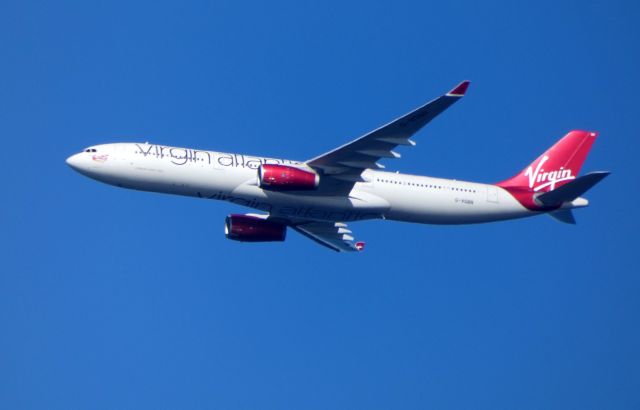 Airbus A330-300 (G-VGBR) - Shown here is a Virgin Atlantic Airbus A330-300 a few minutes until it lands in the Spring of 2018.