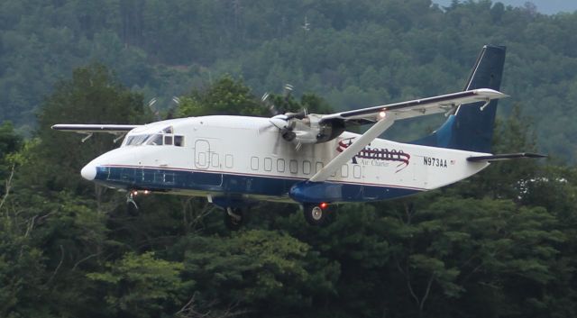 Short SD3-60 (N973AA) - An Alliance Air Charter Short SD3-60 approaching touchdown on Runway 23 at Anniston Regional Airport, AL - July 20, 2017. 