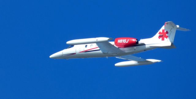 Learjet 35 (N81GJ) - Shortly after departure is this Global Jetcare 1981 Learjet 36A in the Autumn of 2023.