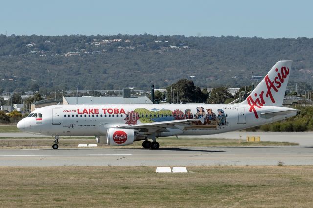 Airbus A320 (PK-AZR) - A320-216 sn 3818. AirAsia PK-AZR promoting Lake Toba rwy 03 arrival YPPH 22 April 2023