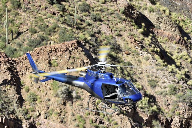 N118MB — - N118MB, a 2002 Eurocopter AS 350 B3 belonging  to Mountain Air Helicopters Inc of Dover, DE. Lifting for a construction project at the Salt River in the br /Alchesay Canyon near the Theodore Roosevelt Dam. 