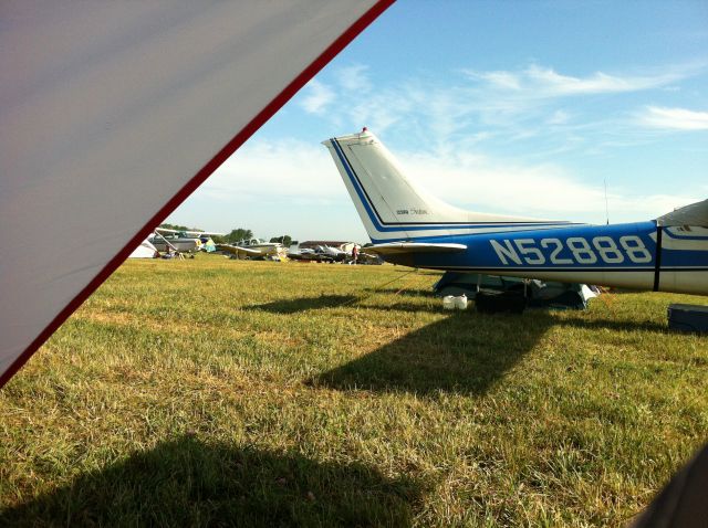 Cessna Skylane (N52888) - Not a bad view out of the tent from GAC at EAA AirVenture 2012