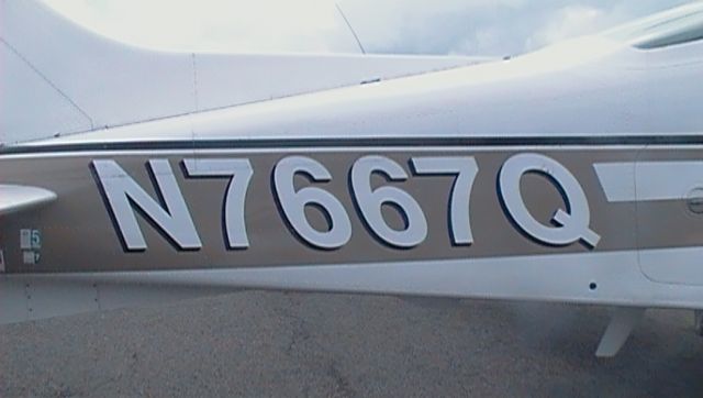 Cessna 310 (N7667Q) - Here is the tail number "N7667Q" from a Cessna 310.