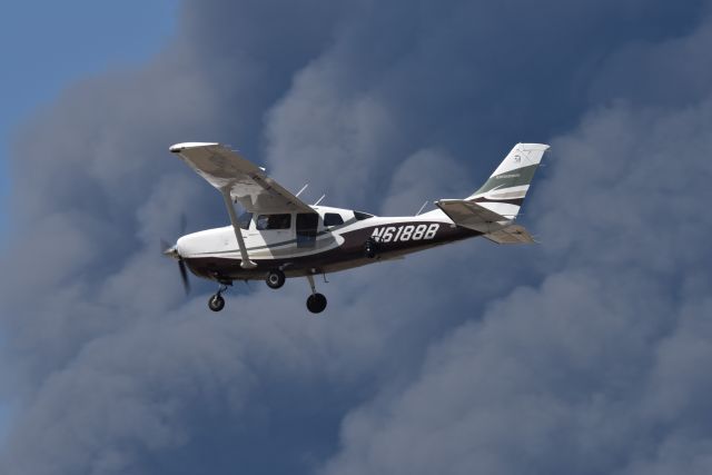 Cessna 206 Stationair (N6188B) - 23-L 03-16-22. Huge 1.2 million square feet Walmart Distribution Center going up in smoke west of Airport. Smoke Plume up to 15,000, and visible on satellite imagery. Smoke-Ash cloud showed up on weather radar as intense precipitation. Cause of fire unknown. Makes for cool photo's on a sunny day. Thankfully no one injured or killed.