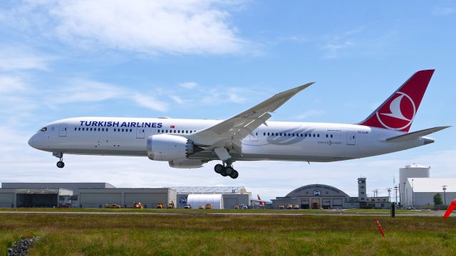 Boeing 787-9 Dreamliner (TC-LLM) - BOE231 on short final to Rwy 34L to complete a flight test on 6.26.20. (ln 1001 / cn 65812).