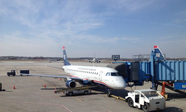 Embraer 170/175 (N137HQ) - A US Airways Express operated by Republic Airlines Embraer E170 N137HQ at Detroit International Airport (KDTW) on March 21, 2014.