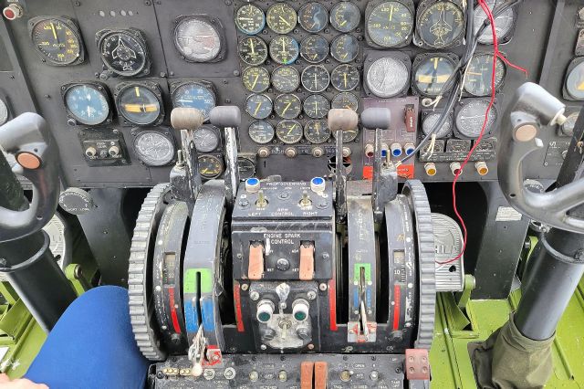 FAIRCHILD (1) Flying Boxcar (N3003) - Thottle Quadrant of the C-119