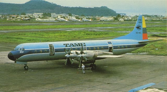 Lockheed L-188 Electra (HC-AZL) - scanned from postcardbr /TAME