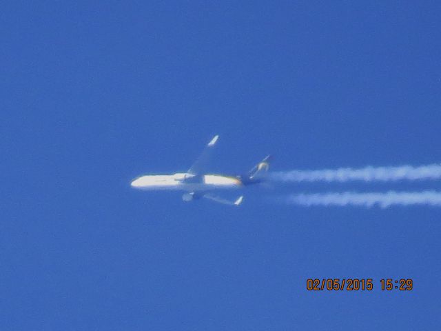 BOEING 767-300 (N317FE) - UPS flight 2924 from SDF to ONT over Southeastern Kansas at 36,000 feet.