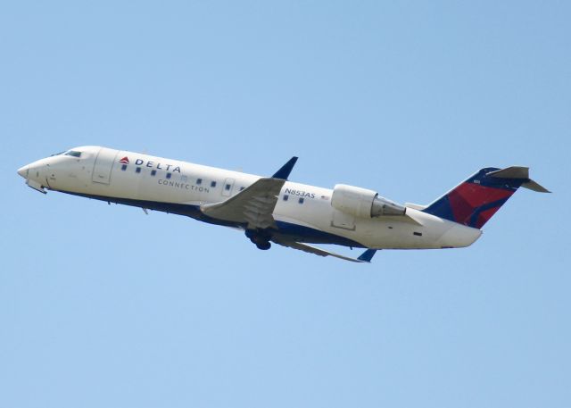 Canadair Regional Jet CRJ-200 (N853AS) - At Shreveport Regional.