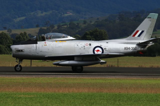 A94352 — - CAC Sabre in action at Wings over Illawarra Air Show