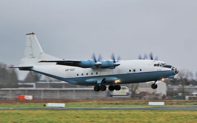 Antonov An-12 (UR-CEZ) - cavok air an-12bp ur-cez about to land at shannon from vitoria in spain 22/12/17.