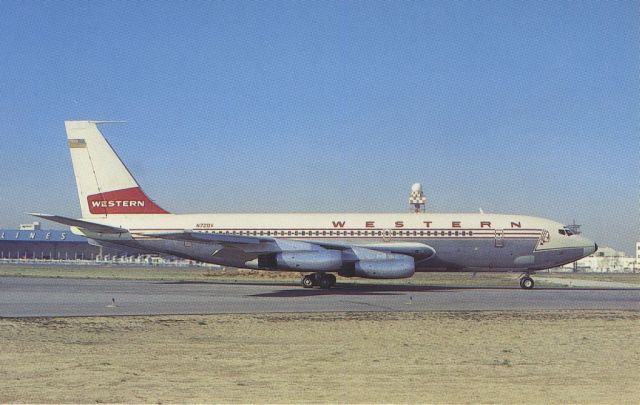 Boeing 720 (N720V) - scanned from postcardbr /western