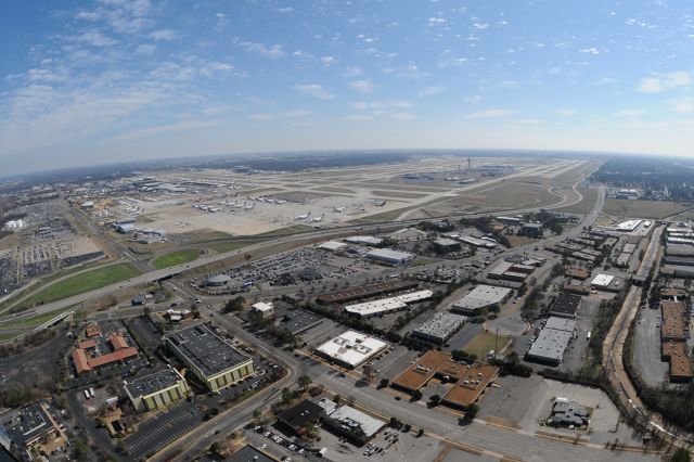 — — - Memphis International Airport taken with a special fish eye lens that gives a 180 degree view.