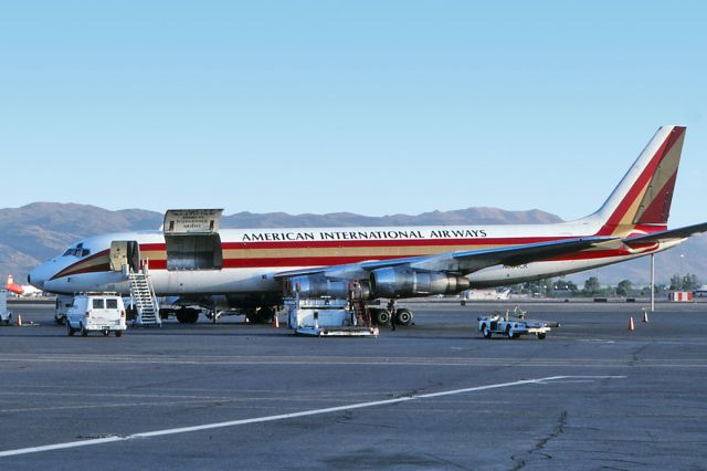 McDonnell Douglas Jet Trader (N804CK) - June 1996 - American International DC-8 on the freight ramp at PHX.