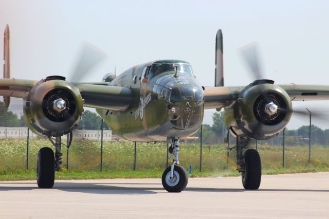 North American TB-25 Mitchell (N410V) - Returning to the Air Wisconsin Ramp after a sortie over the EAA Oshkosh Airport