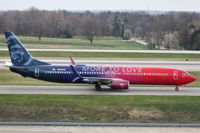 N493AS — - Alaska's More to Love 737-900 taxing to gate C49 after its flight in from KSEA.