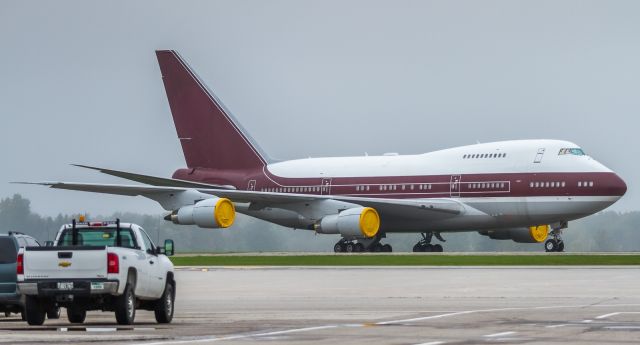 BOEING 747SP (VP-BAT) - I waited and waited to see if someone was going to move that pickup but I was ‘illegally’ parked so couldn’t hang around all day. This was the best I could get, you just don’t see many SP’s anymore! This belonged to the Qatari Royal family and is for sale for $26 million