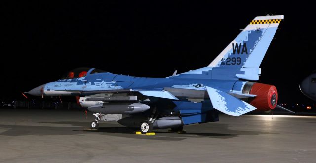 Lockheed F-16 Fighting Falcon (86-0299) - Painted in the "Ghost" scheme camouflage livery.