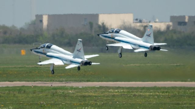 Northrop T-38 Talon (N966NA) - NASA966 and NASA955 conduct a formation takeoff to KHRL for training on 3/23/2021