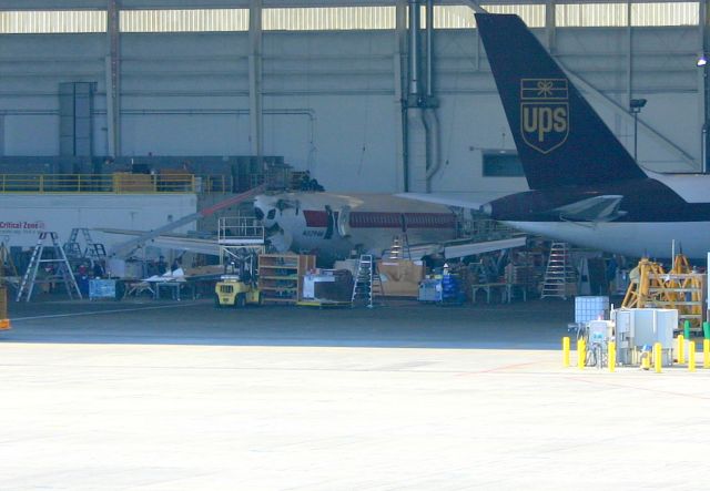 Boeing 737-200 (N5294M) - KPAE Aug 2007 shows N5294M in Goodrich Aerospace for heavy work - no tail here, and no tales either what this jet has seen!