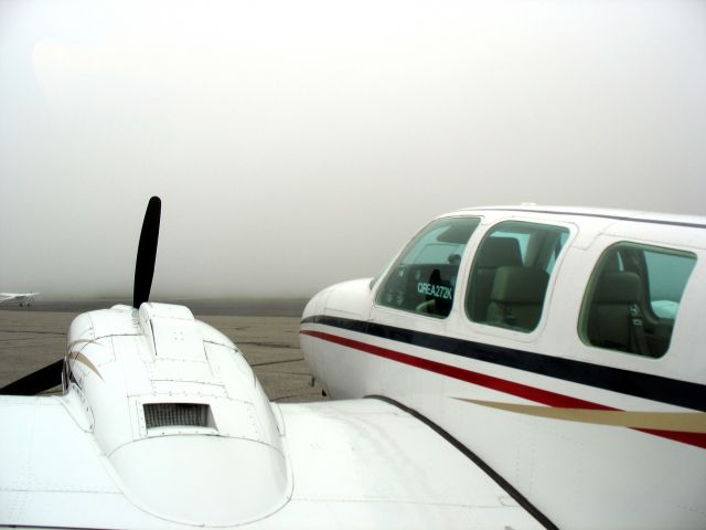 N8111M — - Dense fog at the Rockland, Maine airport. Aircraft based at RELIANT AIR. They have the lowest fuel price on the Danbury (KDXR) airport.