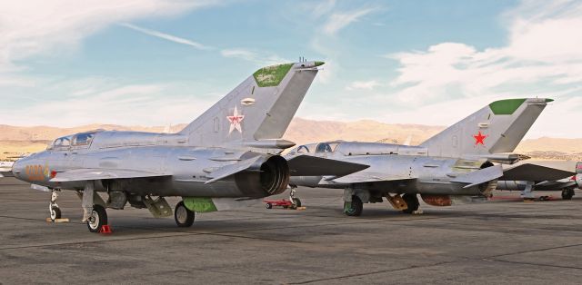 MIKOYAN MiG-21 (N210EM) - A pair of Mikoyan Gurevich MiG 21 Fishbeds (N210EM and N211EM).