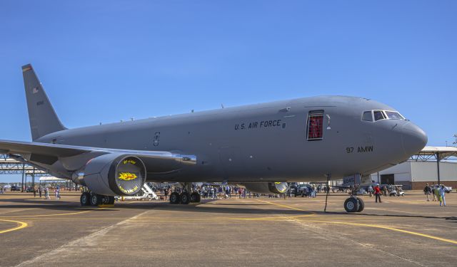 Boeing KC-46 Pegasus (1846045) - The long awaited meeting of a KC-46 and I. Easily recognizable via the 767-200 style fuselage, it's clear the 767 "classic" will be around for a long time!