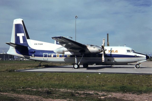 VH-TQN — - TRANS AUSTRALIA AIRLINES - TAA - F27-600QC - REG : VH-TQN (CN 10385) - TULLAMARINE MELBOURNE VIC. AUSTRALIA - YMML (11/6/1983)