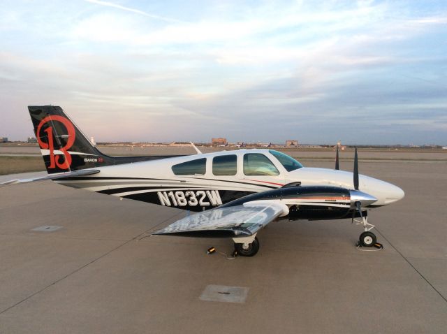 Beechcraft 55 Baron (N1832W) - N1832W sitting at DFW, Dallas, TX 12/2015.