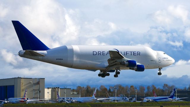 Boeing Dreamlifter (N780BA) - GTI4356 from KCHS on final to Rwy 16R on 11.13.20. (B747-409(BLCF) / ln 778 / cn 24310).