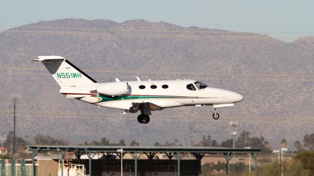 Cessna Citation Mustang (N551WH) - Arriving at Glendale on a brisk December morning