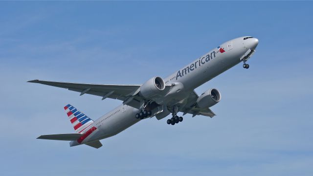 BOEING 777-300 (N731AN) - AAL9702 departs Rwy 16R on delivery to KDFW on 10/9/14. (LN:1241 / cn 33523).