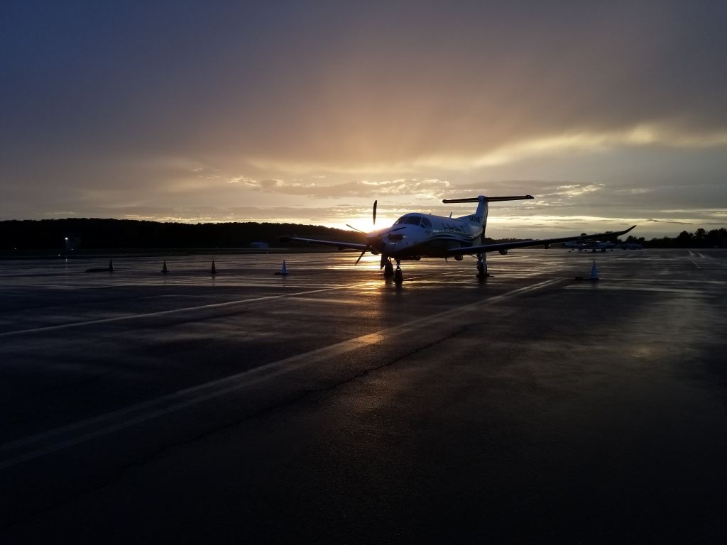 Pilatus PC-12 (N47NG) - Sunset just after a storm over KDMW