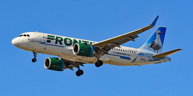 Airbus A320neo (N350FR) - N350FR Frontier Airlines Airbus A320-251NEO s/n 8857 "Miracle The Seagull" - Las Vegas - Harry Reid International Airport KLASbr /USA - Nevada May 13, 2022br /Photo: Tomás Del Coro