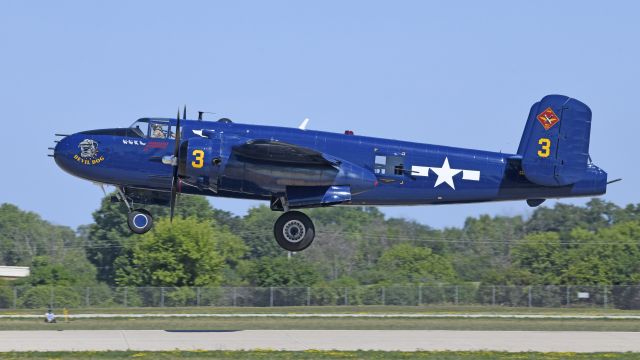 North American TB-25 Mitchell (N9643C) - Departing for a flight demo at AirVenture 2023