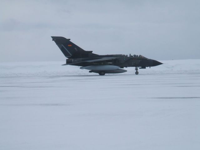 — — - Taxiing to South Ramp  at Goose Airport NL  April 15/09