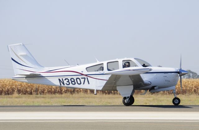 Beechcraft Bonanza (36) (N38071) - 1980 BEECH F33A departing runway three-zero, Merced Regional Airport (KMCE)