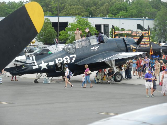 Grumman G-40 Avenger (N40402) - Doris Mae, A 1945 Grumman TBM Avenger, Sits On Display At The Manassas Airshow, This Photo Was Taken Inside "Spirit Of Freedom", A C-54 Skymaster Flying Museum...