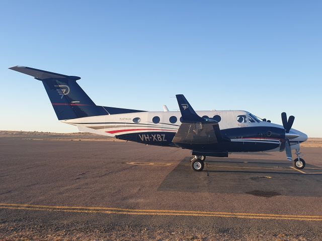 Beechcraft Super King Air 200 (VH-XBZ) - VH-XBZ on the apron at Moomba