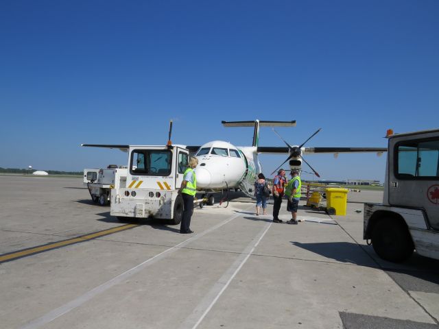 de Havilland Dash 8-100 (C-FGRP) - The toilet had to be fixed and a spill cleaned up, that's why we left one hour late for the Magdalen Islands.