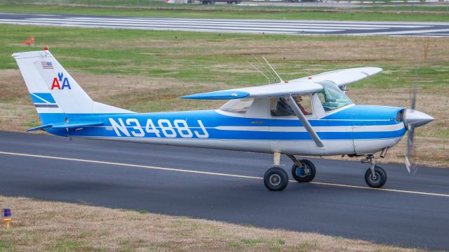 Cessna Commuter (N3488J) - July 3, 2018, Lebanon, TN -- This Cessna sporting an American Airlines logo is 'running up' while holding short of runway 19.  