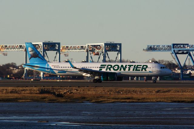 Airbus A321neo (N607FR) - Chopper the Great White Shark livery.