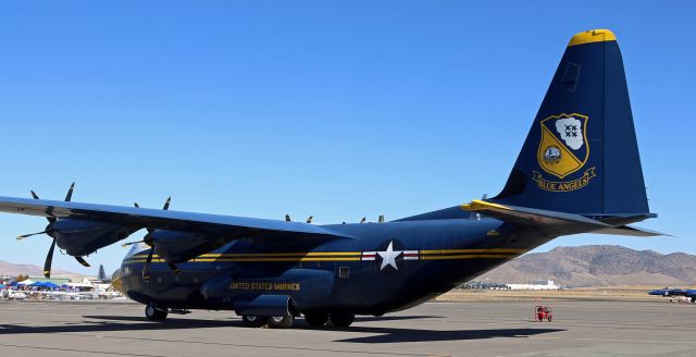 Lockheed C-130 Hercules (17-0000) - "Fat Albert Airlines" parked in the "Access Restricted" section of the KMEV ramp during Aviation Roundup 2022.br /** (And yes, that IS what it says on the fuselage near the cockpit -- "Fat Albert Airlines."