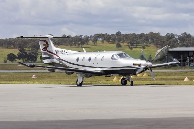 Pilatus PC-12 (VH-BEV) - Milbrae Quarries (VH BEV) Pilatus PC-12/47E taxiing at Wagga Wagga Airport.