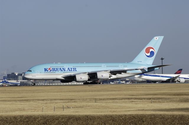 Airbus A380-800 (HL7614) - Departure at NRT Airport R/W34L on 2012/01/04