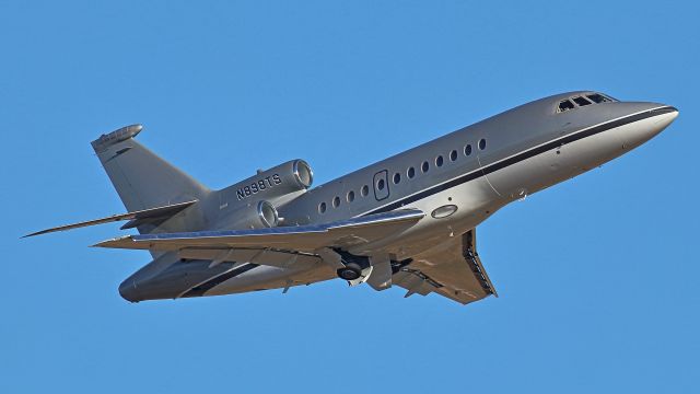 Dassault Falcon 900 (N898TS) - December 2, 2018, Nashville, TN -- One of Taylor Swift's Falcon Jet flock is departing off runway 20R. This photo was taken at the Vultee Blvd OBS Lot. Uploaded in low-resolution. Full resolution is available at cowman615 at Gmail dot com. cowman615@gmail.com