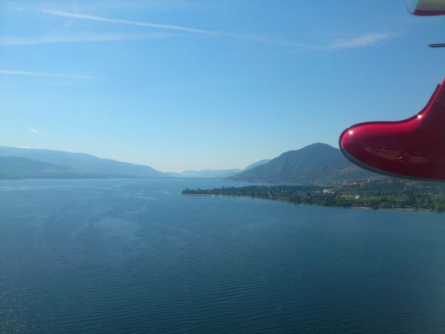 REPUBLIC Seabee (N64PN) - Okanagan lake looking toward Penticton from Summerland. Penticton Airport, Canada CYYF Aug 2013. Republic R-34 Seabee